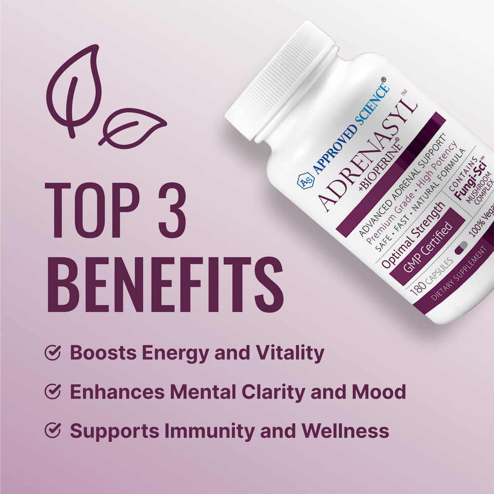 Capsules close-up of Adrenasyl Adrenal Gland Support