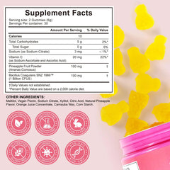 Close-up of pineapple flavored vaginal probiotics gummy