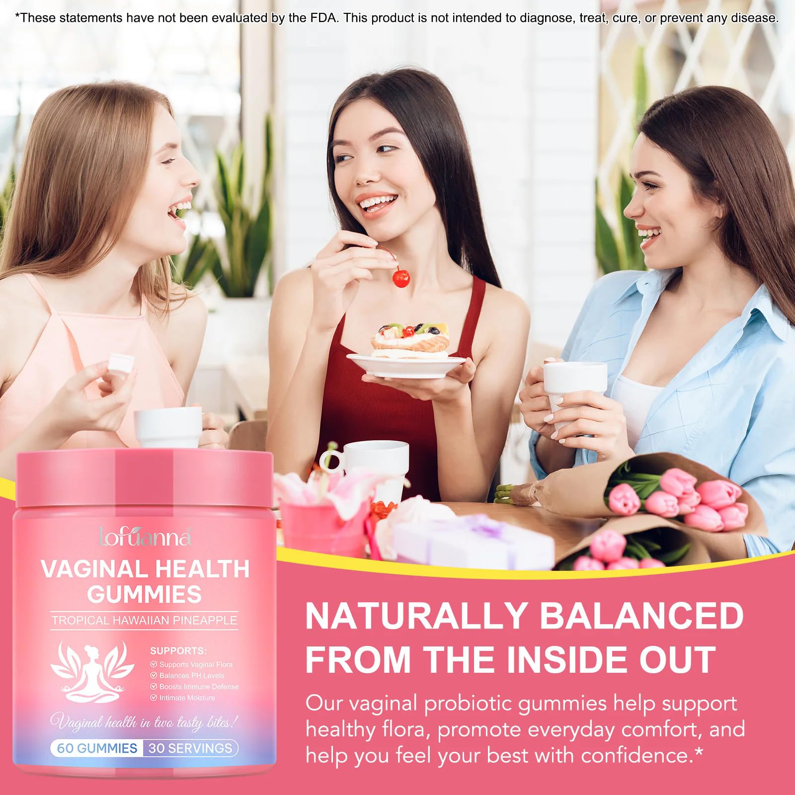 Gummies designed for vaginal health and pH balance