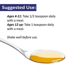 Daily fish oil liquid dose for ages 4 and up