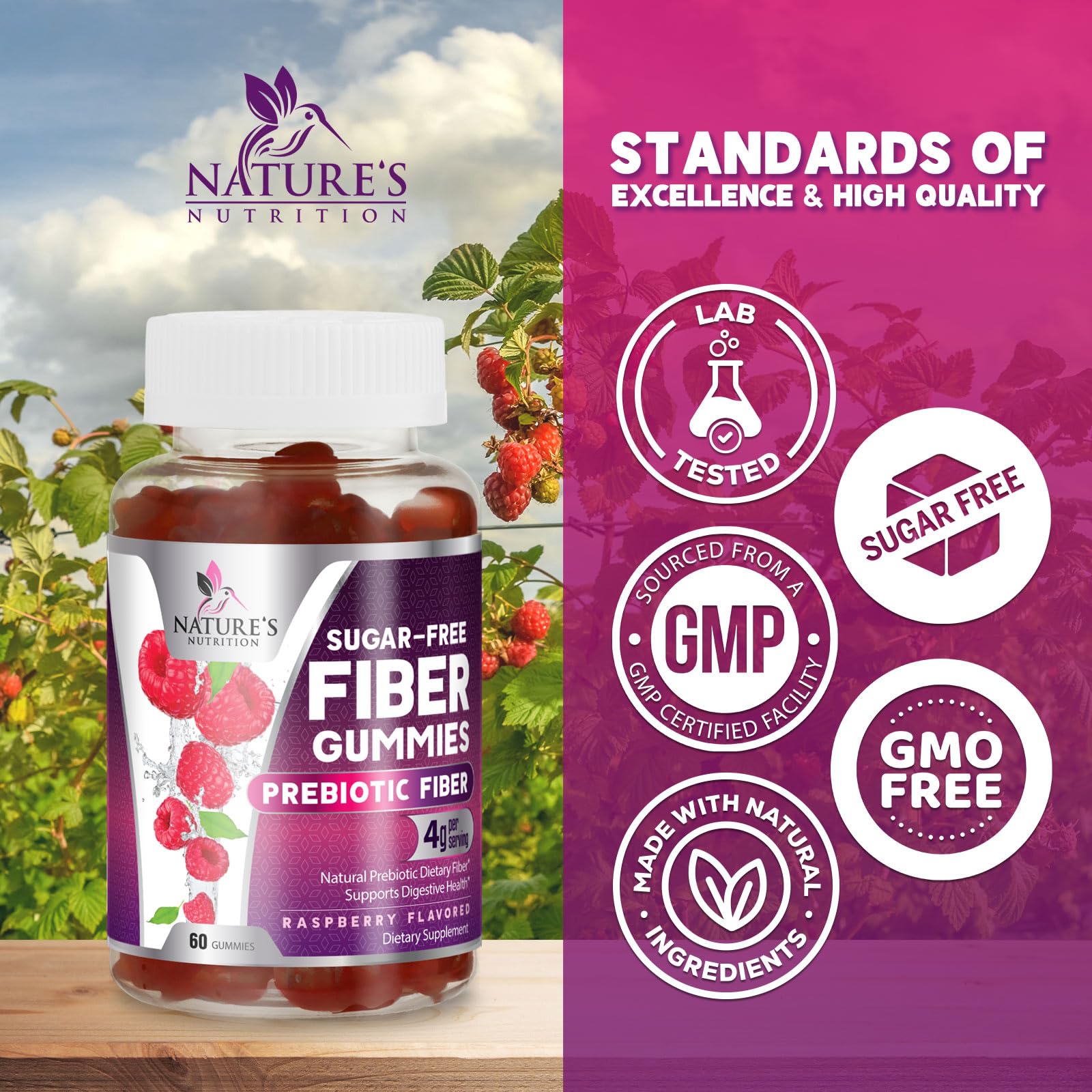 Adult digestive health benefits from 4g fiber per serving