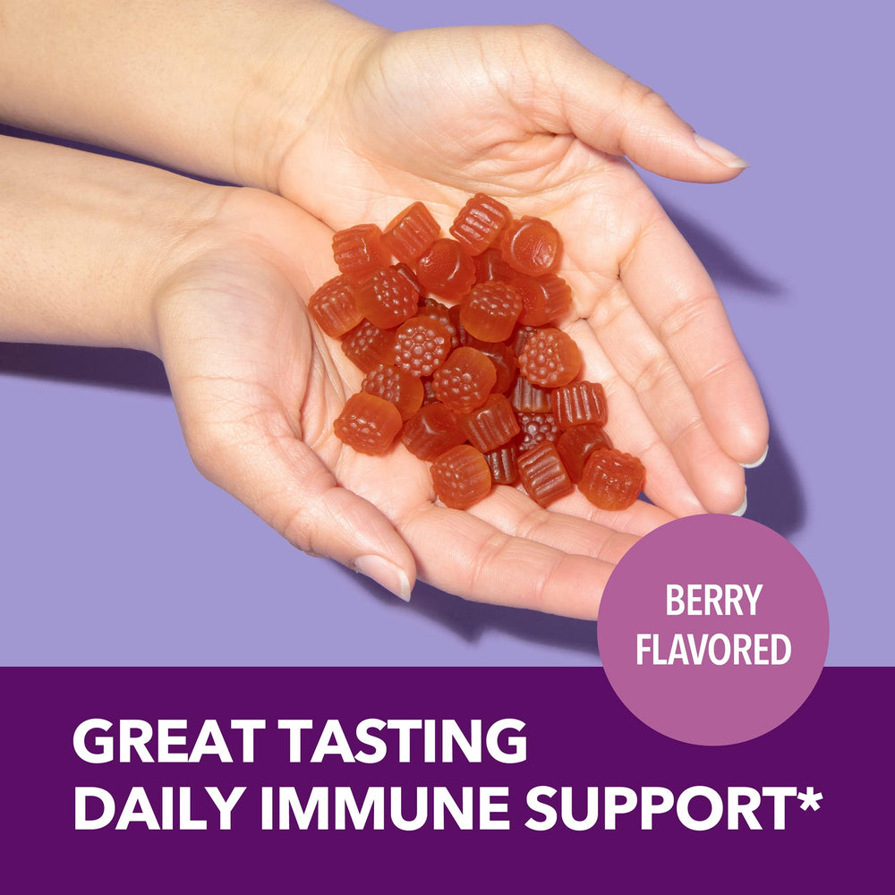 Adult immune support gummies on a tray