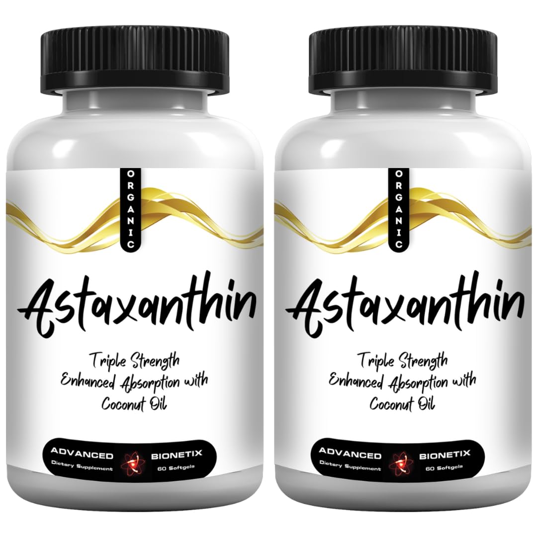 Bottle front view of Advanced Bionetix AstaQuil Astaxanthin 12mg 120-softgel