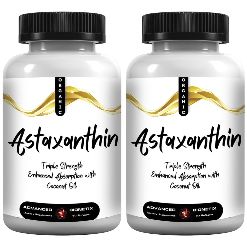 Bottle front view of Advanced Bionetix AstaQuil Astaxanthin 12mg 120-softgel