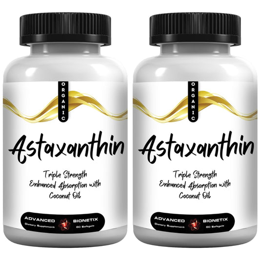 Bottle front view of Advanced Bionetix AstaQuil Astaxanthin 12mg 120-softgel