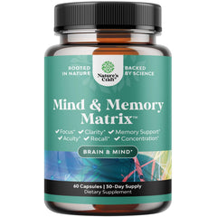 Bottle of Advanced Brain Supplement for memory and focus