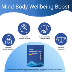 Nutrition and supplement facts label for Advanced Calm Cortisol-Drinking Mix