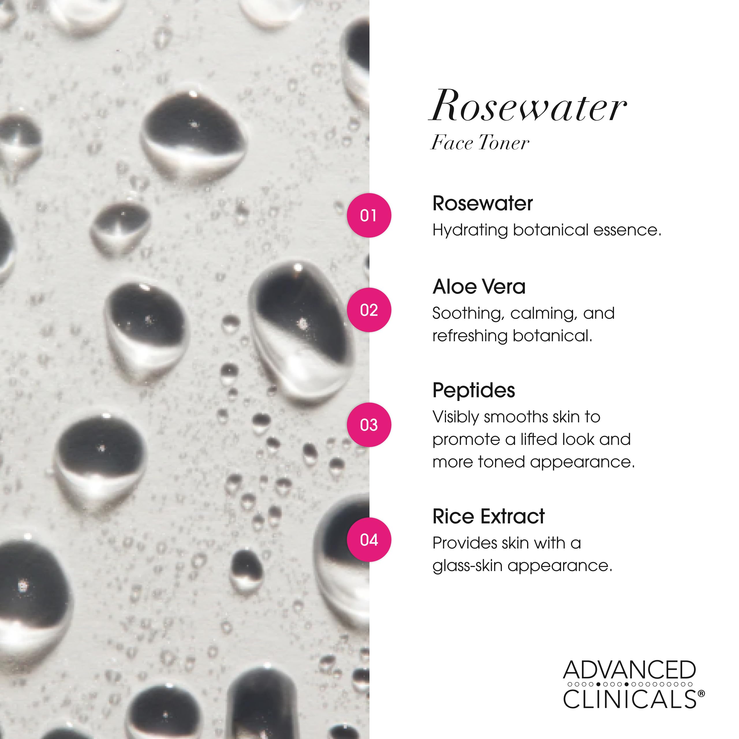 Alcohol-free toner packaging emphasizing pH balance for calm skin.