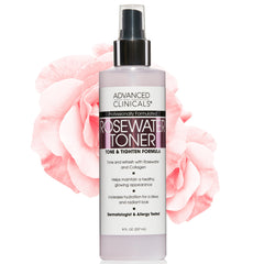 Advanced Clinicals Collagen and Rosewater mist bottle for refreshing hydration.
