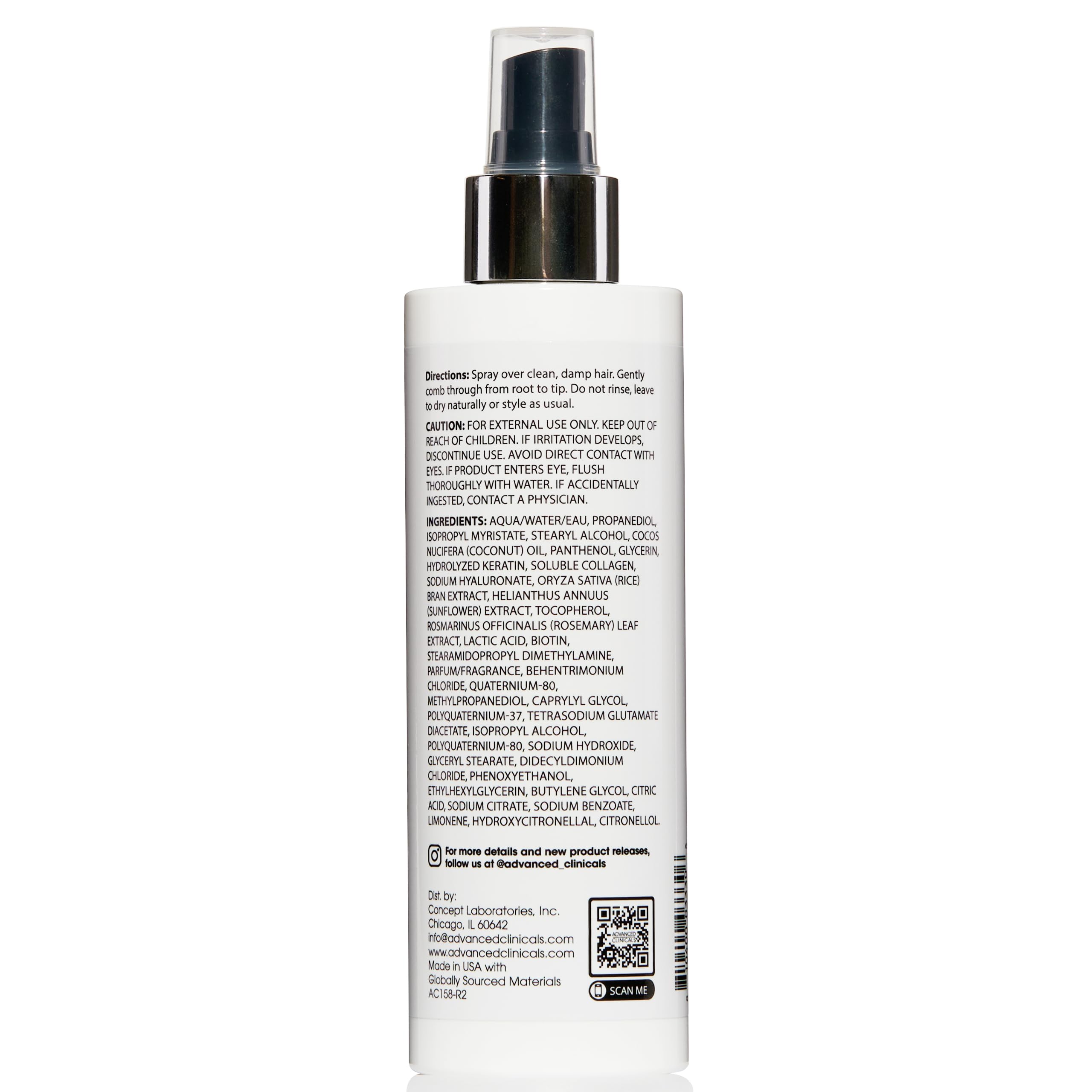 Advanced Clinicals Keratin Detangler Shine smoothing for a polished, frizz-free look.