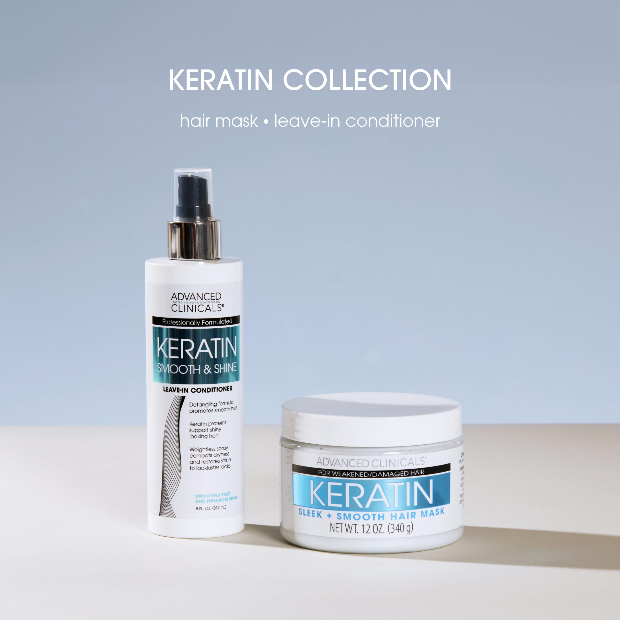 Advanced Clinicals Keratin Detangler Silk amino acids improve strength and elasticity.