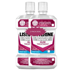 Advanced Defence Gum Treatment Mint Mouthwash 500ml bottle – 2 pack deal