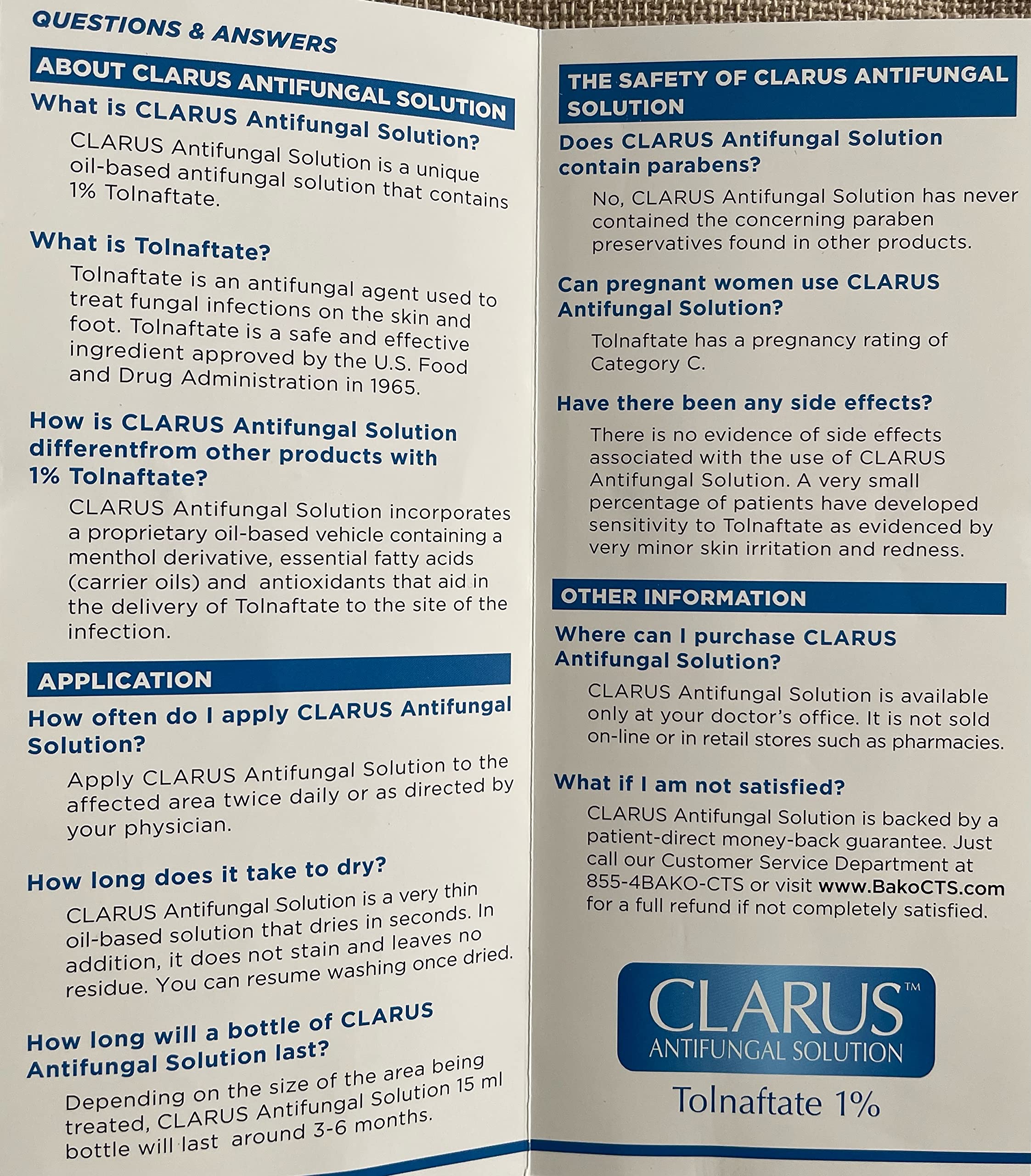 Advanced Footcare Clarus Solution nozzle close-up shows precise, easy dispensing.