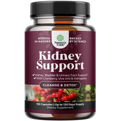 Bottle of Advanced Kidney Support Supplement with 120 capsules