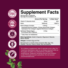 Close-up of hydrolyzed collagen peptides capsules