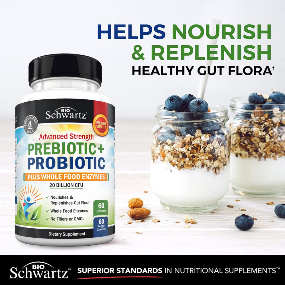 Probiotic capsules spilling from bottle