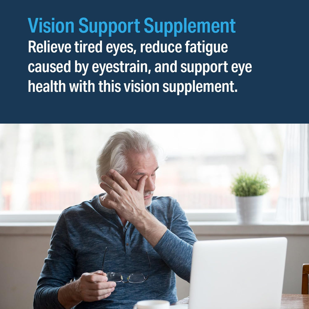 Close up of vision supplement tablets