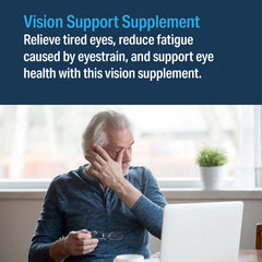 Close up of vision supplement tablets