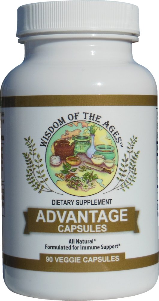 Advantage Capsules bottle highlighting Grapefruit Seed Extract, Green Tea and Jasmine Tea