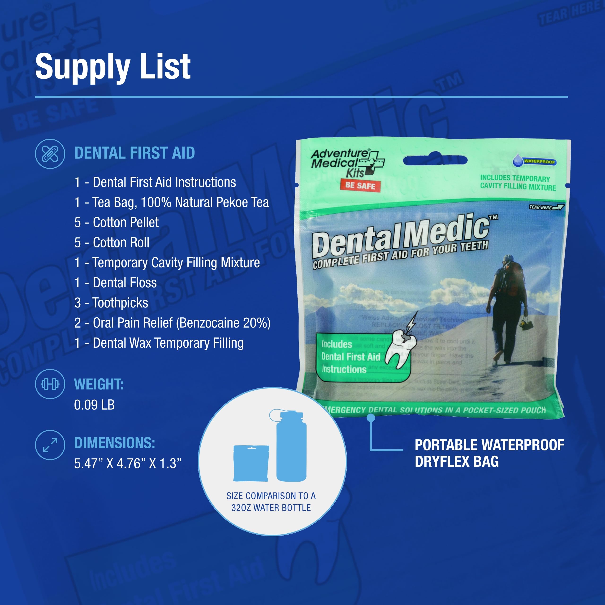 Clear instructions for handling common dental issues with the kit