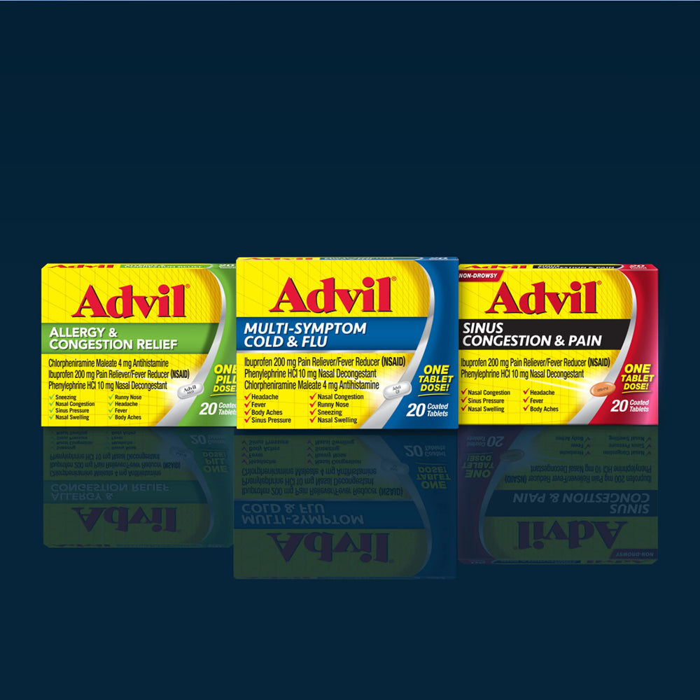 Advil non-drowsy cold relief supports daytime activities.