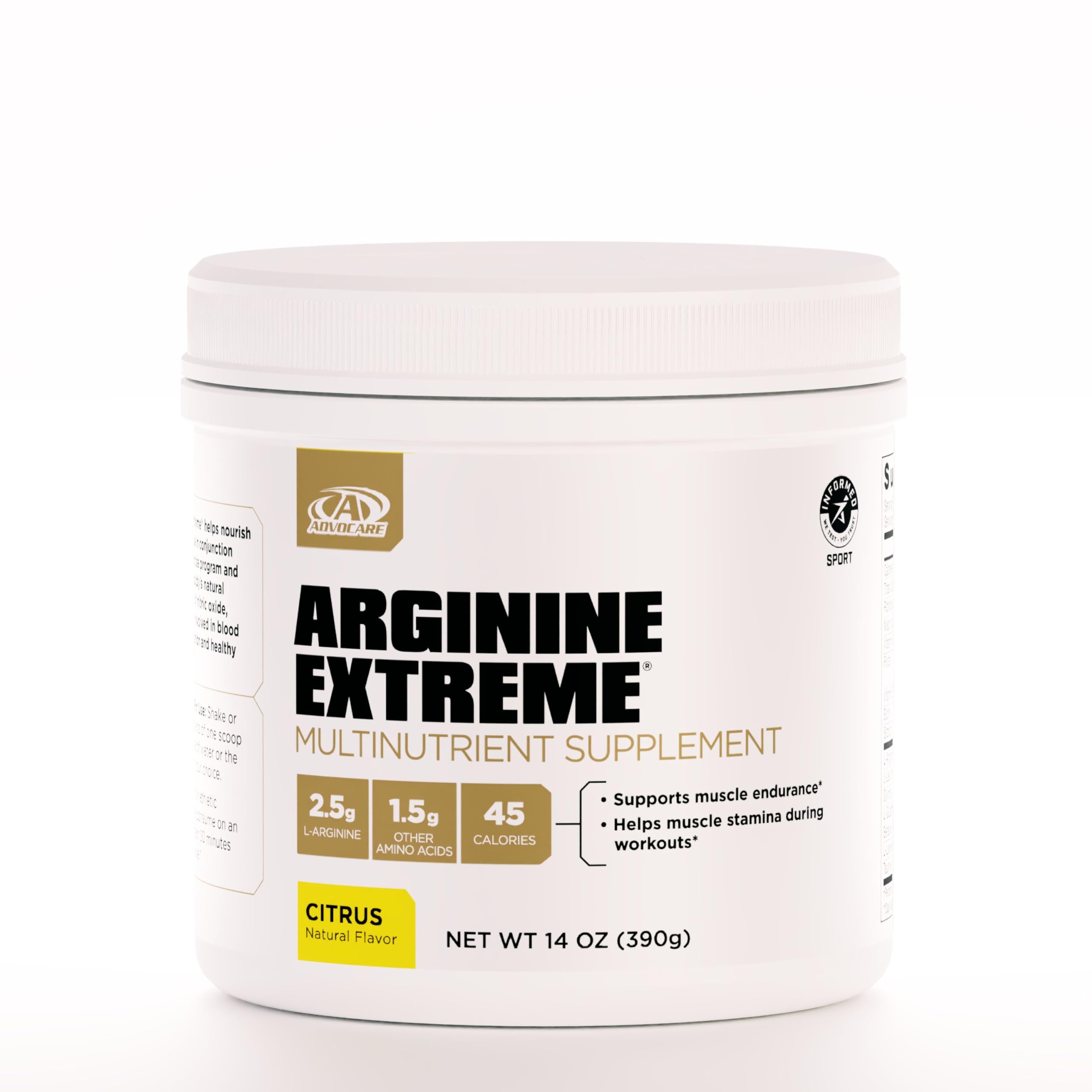 AdvoCare Arginine Extreme front label 14 oz Citrus