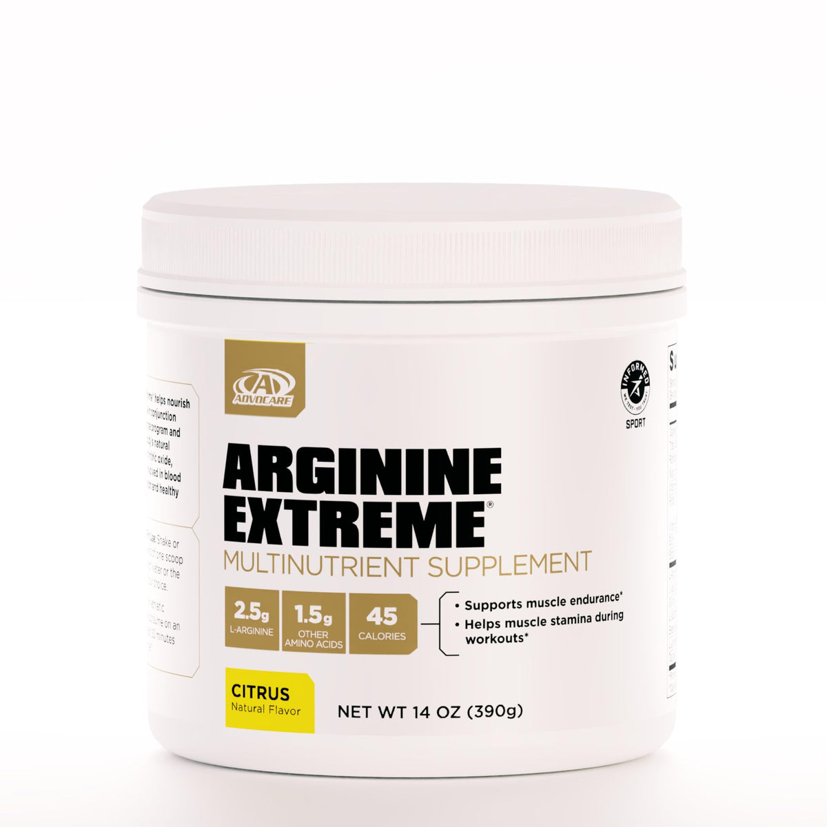 AdvoCare Arginine Extreme front label 14 oz Citrus