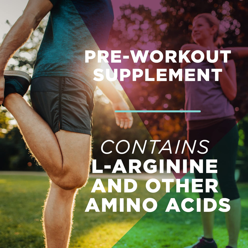 Scoop with ingredients including L-arginine and B vitamins