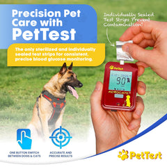 Advocate PetTest diabetes-testing strips compatible with home glucometer for pets
