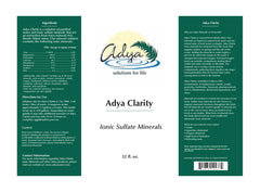 Clear purified water in a glass with Adya Clarity branding