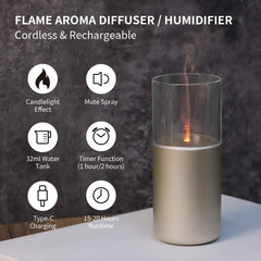 Cordless diffuser with 32ml capacity and night light