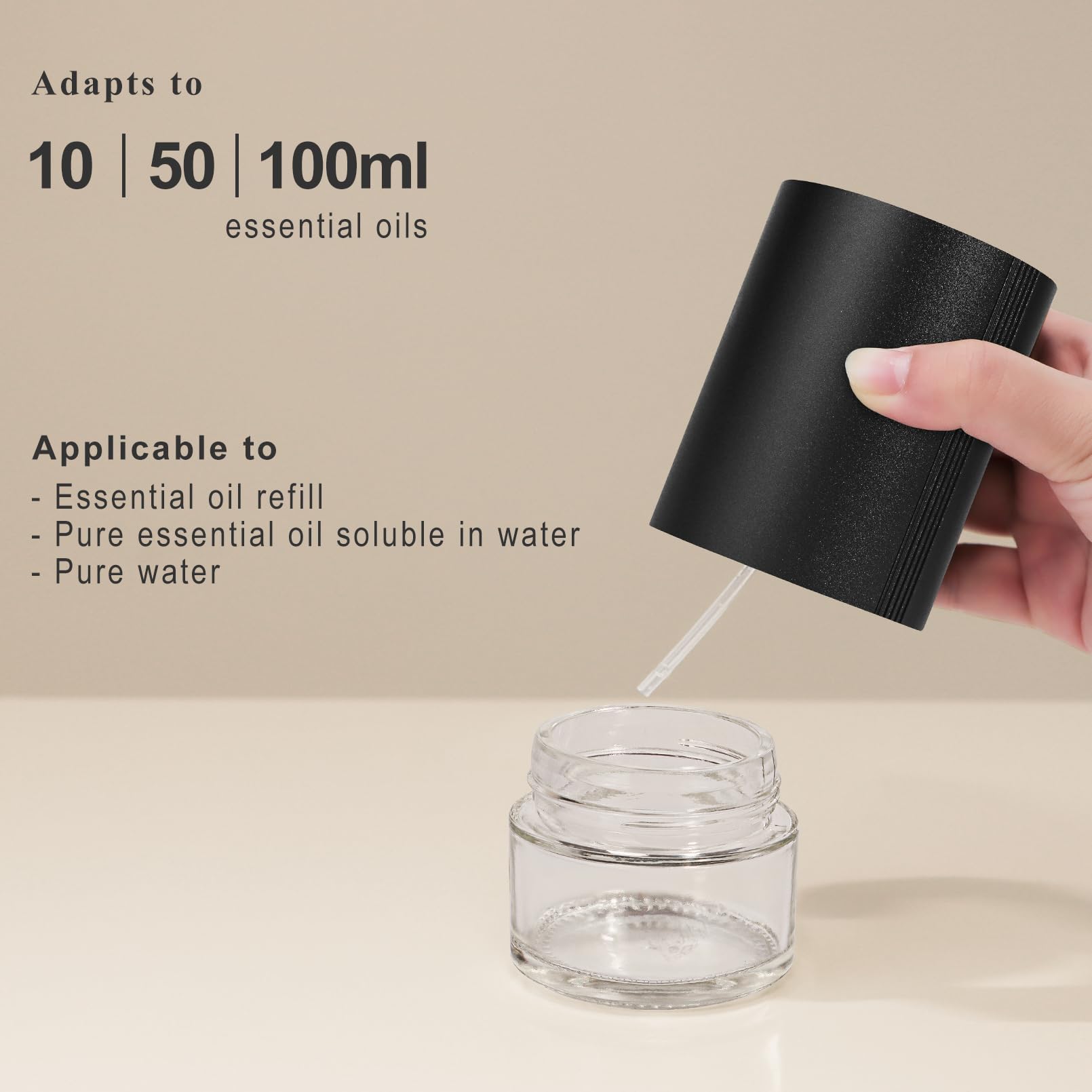 Aeeteek diffuser 7-color ambient light, creates relaxing mood lighting.