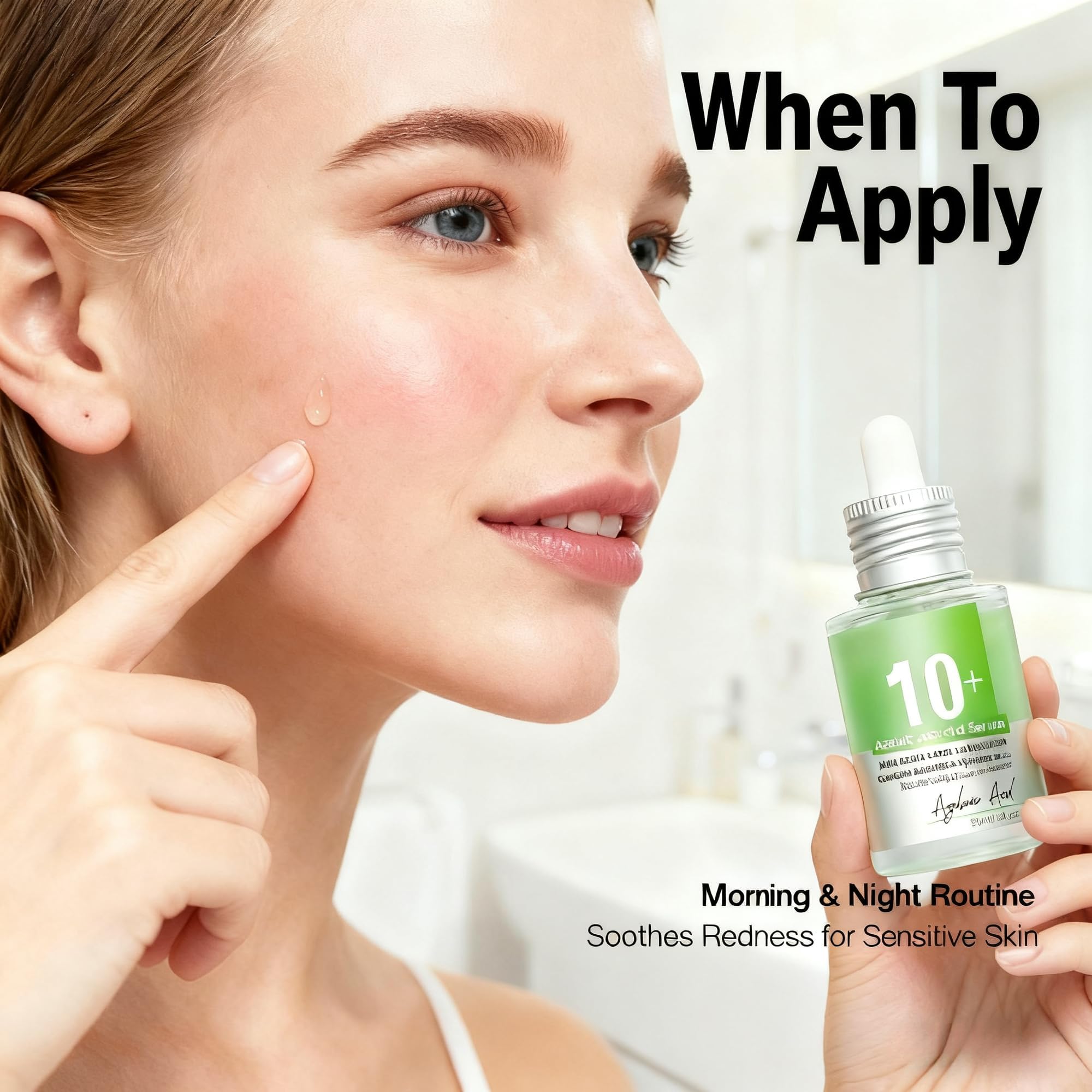 AEMRTJG Azelaic Acid 10% serum routine-use scene suggests daily care benefits.