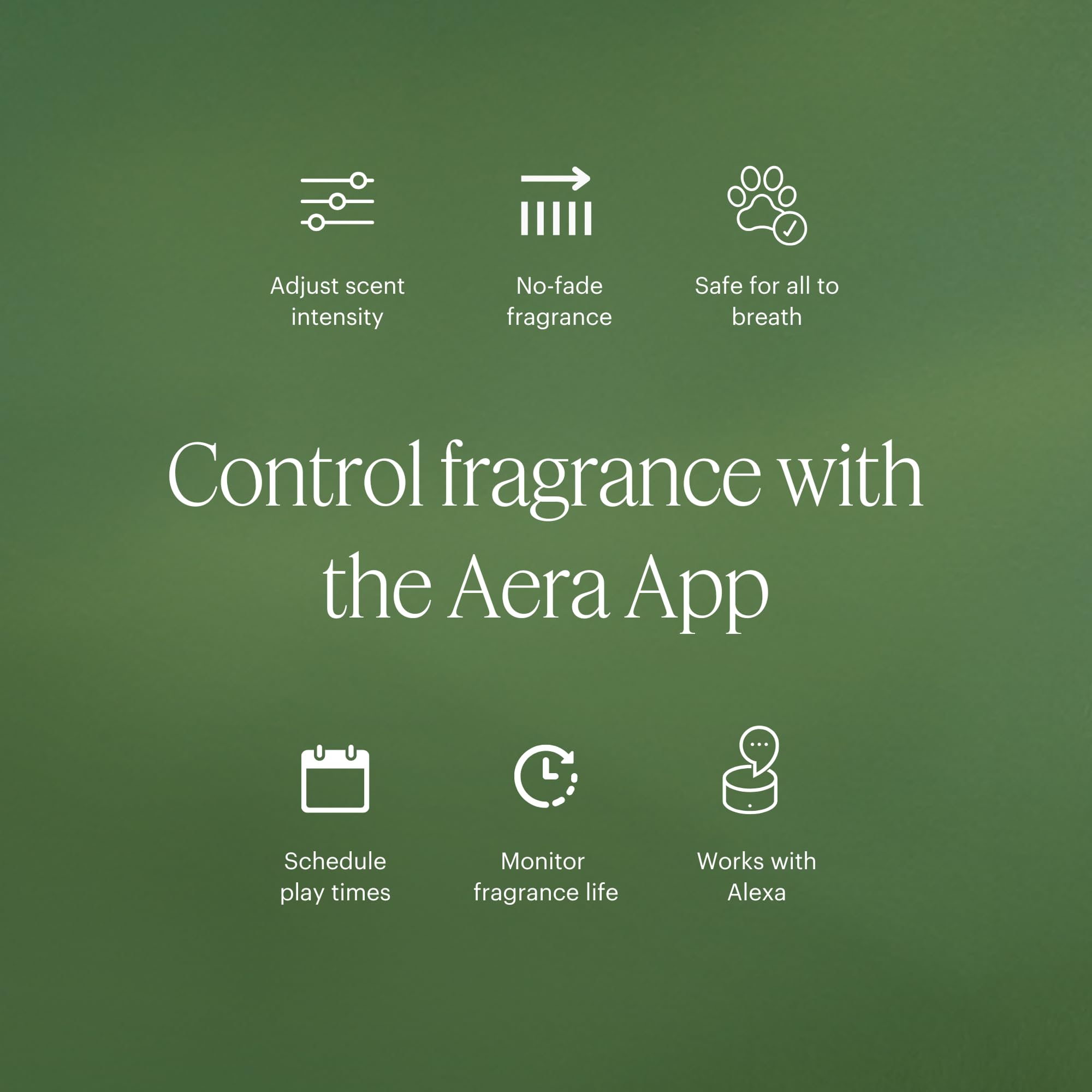 Aera Mini Wild Bluebells diffuser in room delivering soft florals and fresh air.