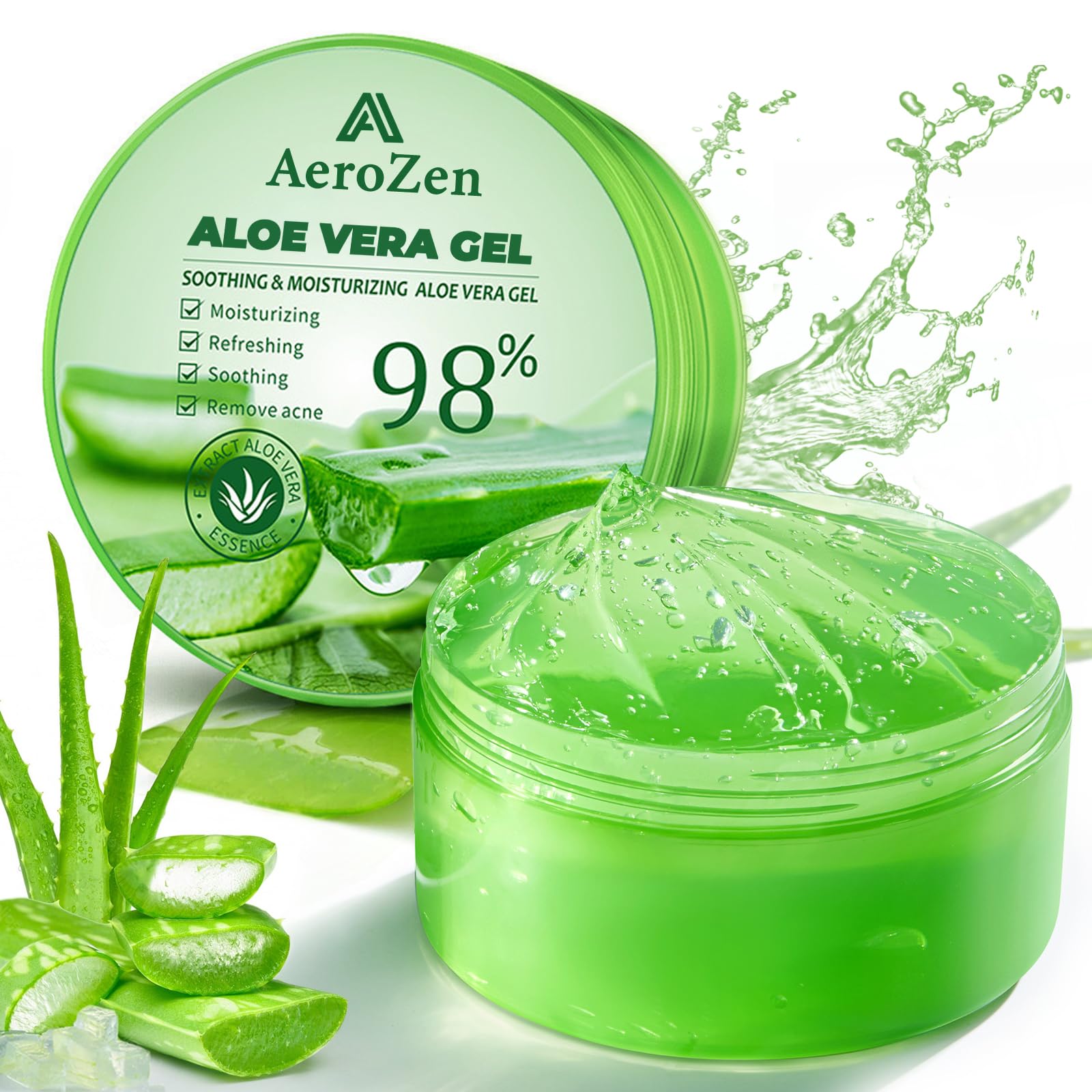 Aero Zen Aloe Gel bottle pour shows fast hydration absorption