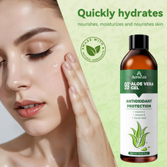 Aero Zen Aloe Gel applied to the face for lightweight moisture.