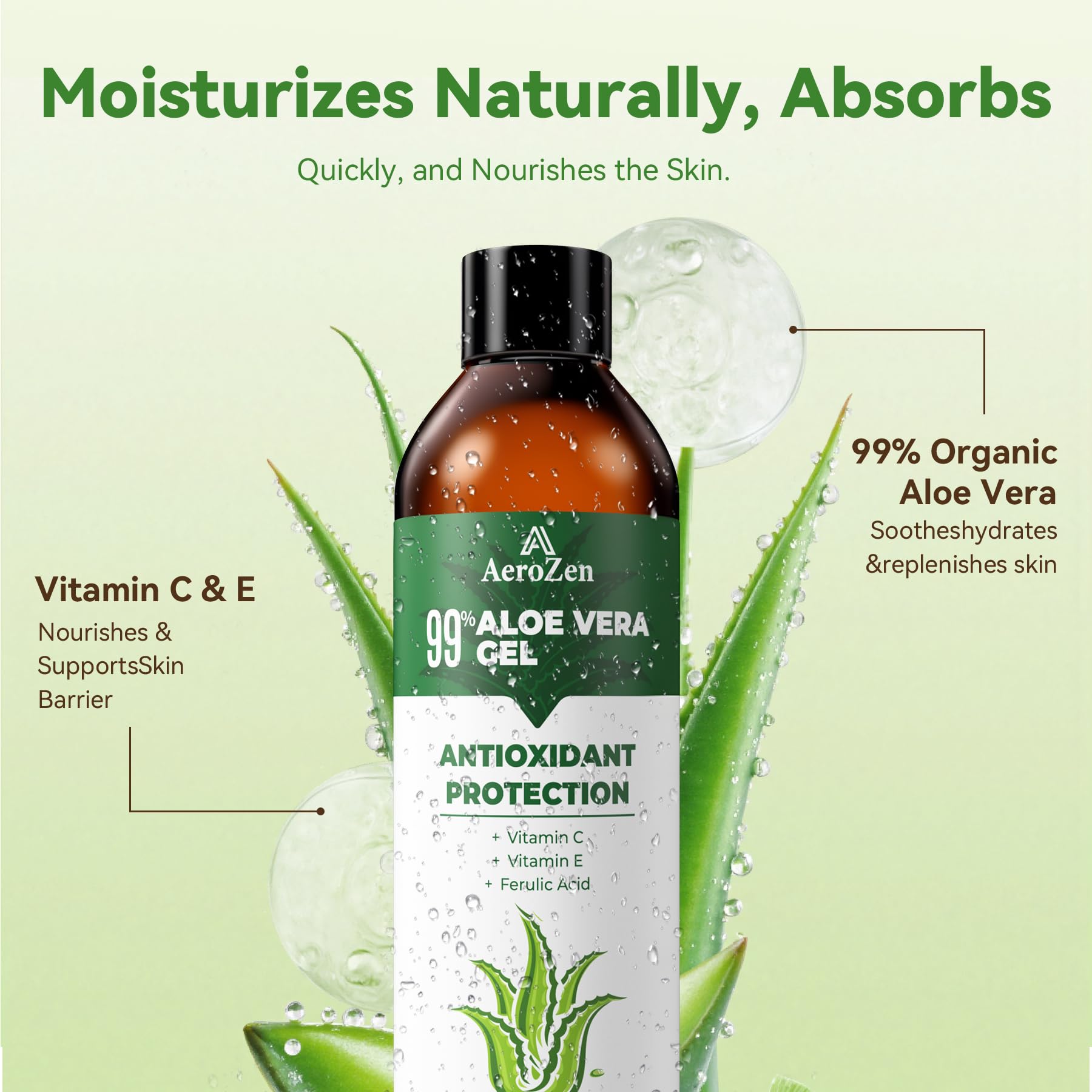 Aero Zen Aloe Gel used as a hair moisturizer for scalp comfort.