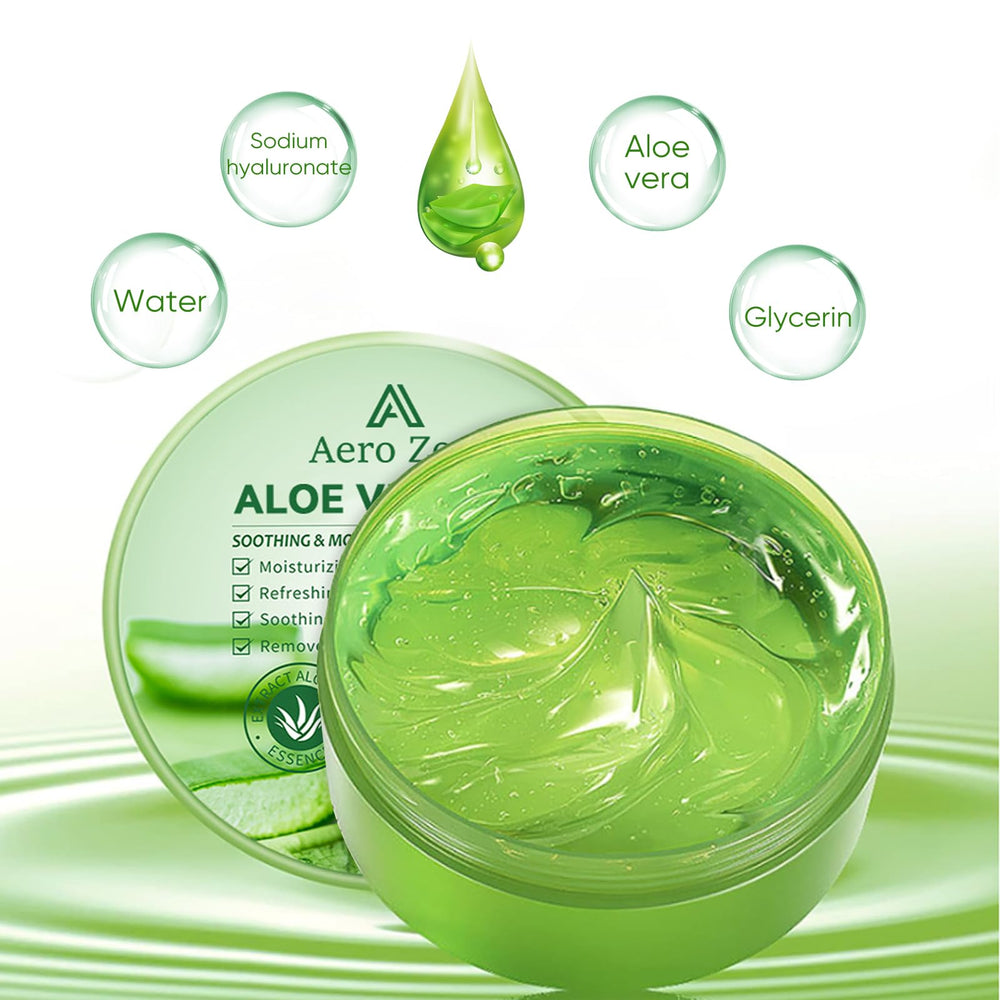 Aero Zen Aloe Gel applied to skin for soothing moisture