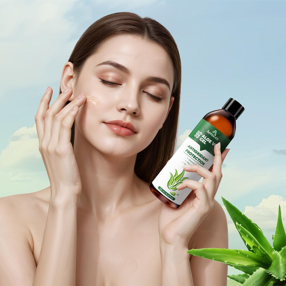 Aero Zen Aloe Gel with hyaluronic acid for extra hydration.