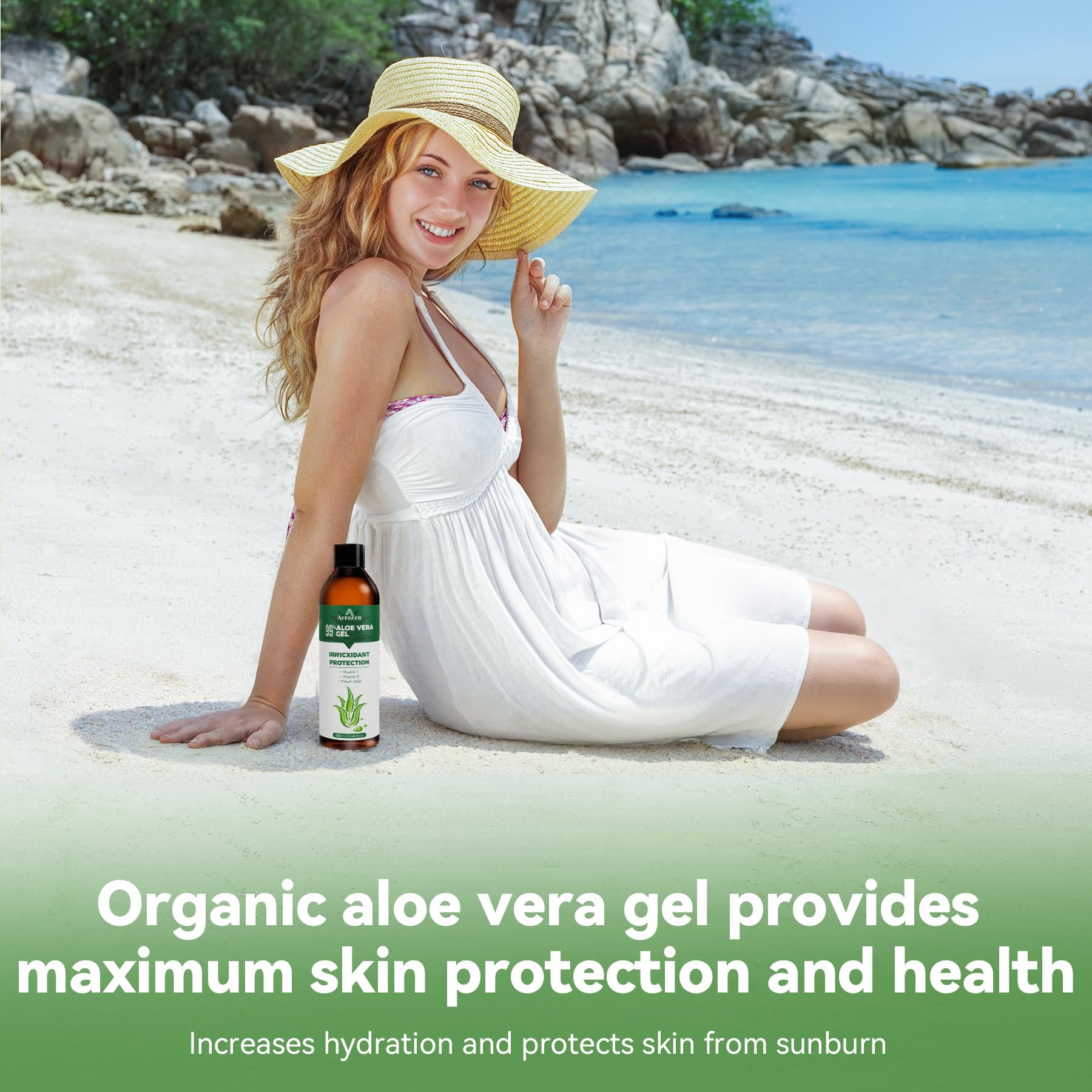 Aero Zen Aloe Gel two-pack packaging emphasizes clean natural formula.