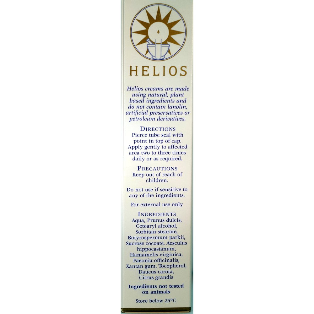 Front view of Helios Creams packaging showing a cruelty-free, natural formulation