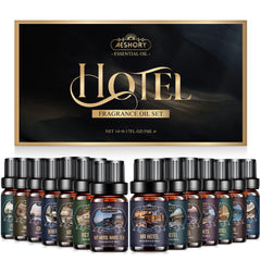 Hotel Diffuser Oils Set 14Pcs – bottles arranged in a row
