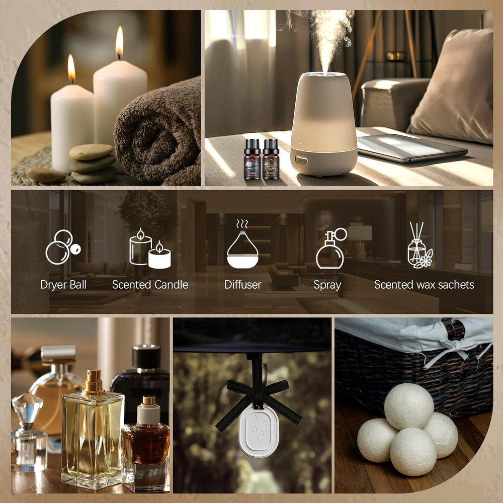 Aeshory diffuser oils set in elegant display