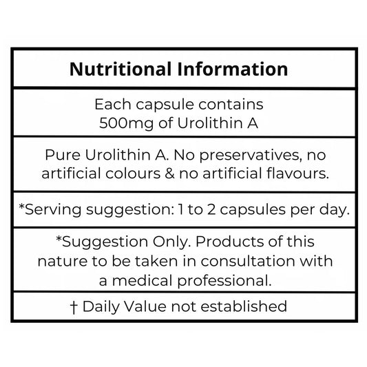 Close-up of aeternum Urolithin A UA capsules packaging