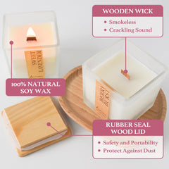 Amber jar candle with ivory matte finish gift-angle