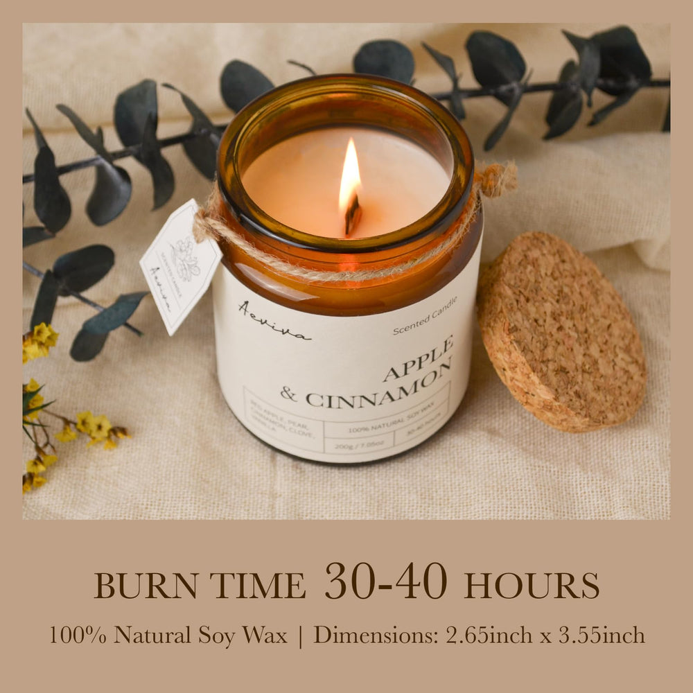 Crackling flame from the wooden wick candle