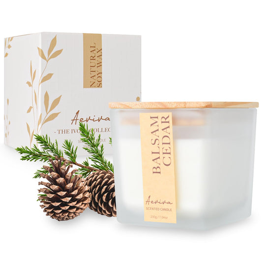 Aeviva balsam cedar candle with wooden wick (7.04 oz)