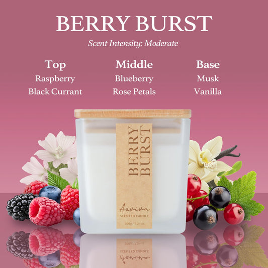 Crackling wooden wick close-up in Berry Burst candle