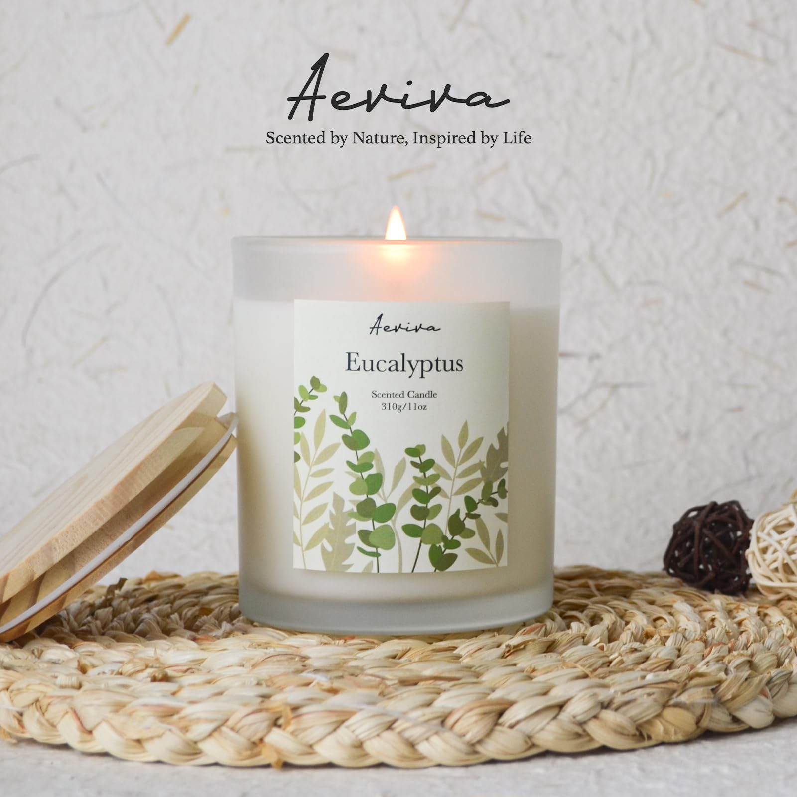 Eucalyptus candle in a calm ambiance suitable for meditation