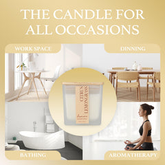 Citrus & Lemongrass fragrance notes and label on jar